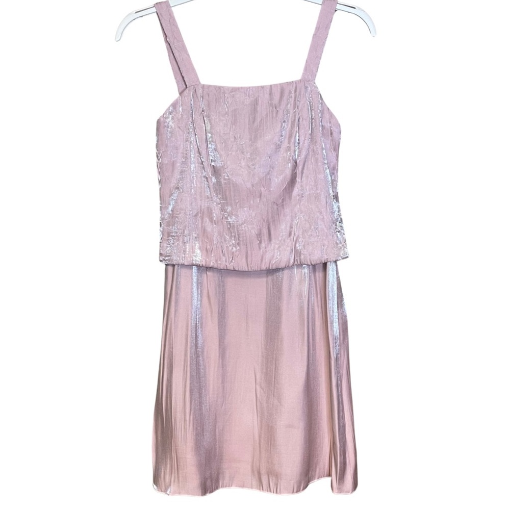 Clues Collection dress pink shimmer prom wedding formal lightweight size 4P